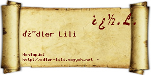 Ádler Lili névjegykártya