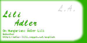 lili adler business card
