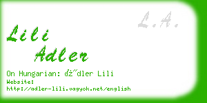 lili adler business card